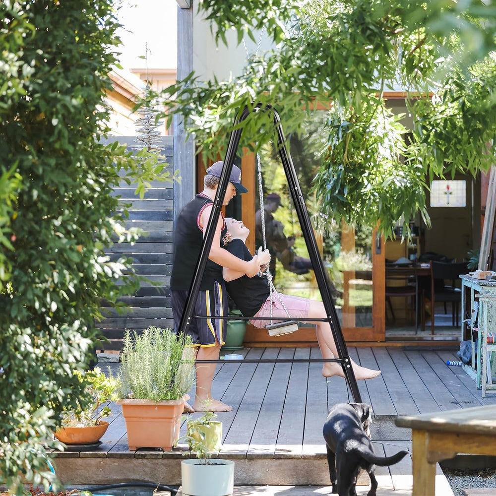 Metal A-Frame Hammock Chair Stand with 3 Hanging Holes