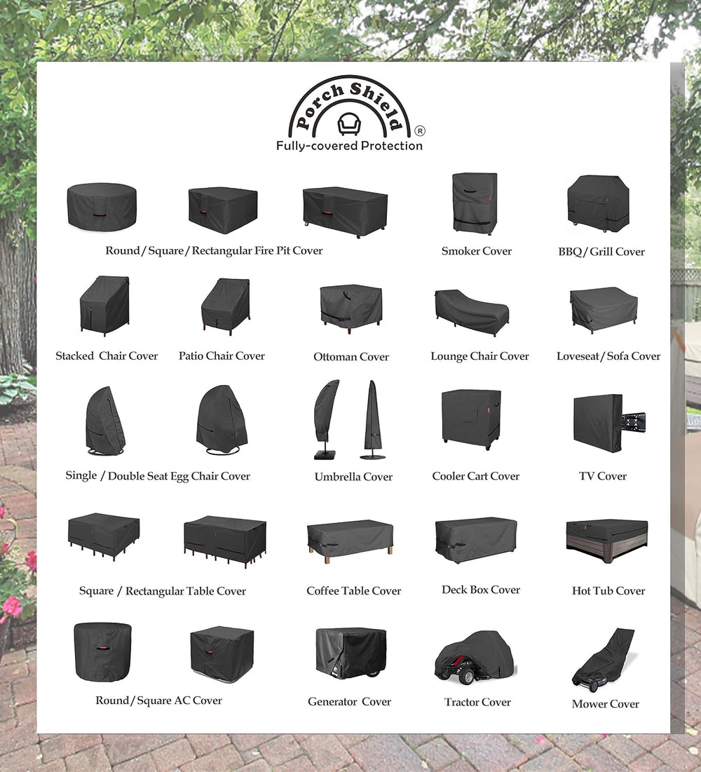 Porch Shield Waterproof Outdoor Sofa Cover 77W x 35D x 35H inch, Black