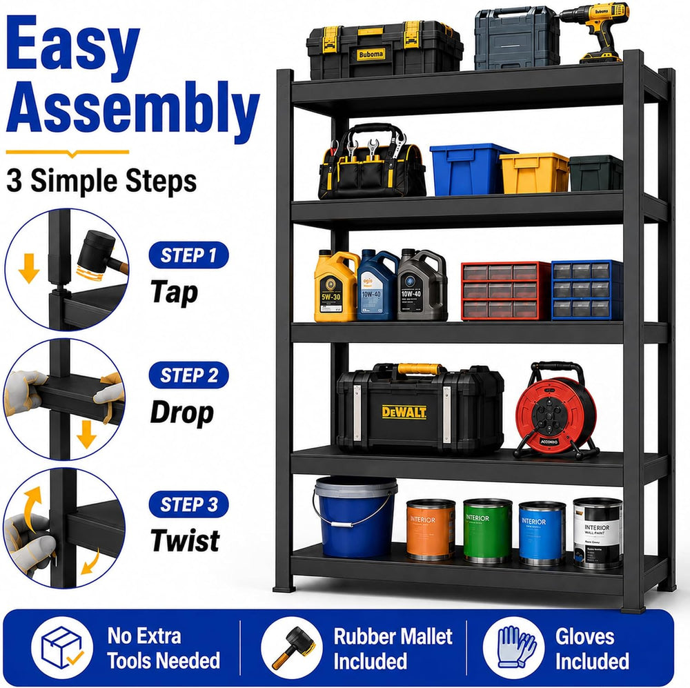 SAWJEC 78" H x 48" W x 18" D Tall Garage Storage Shelves Heavy...