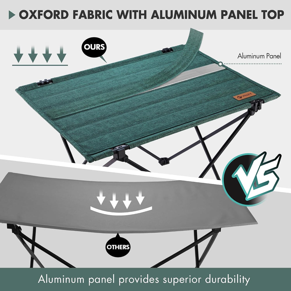 VILLEY Folding Camping Table, Portable Lightweight Table with Carry Bag