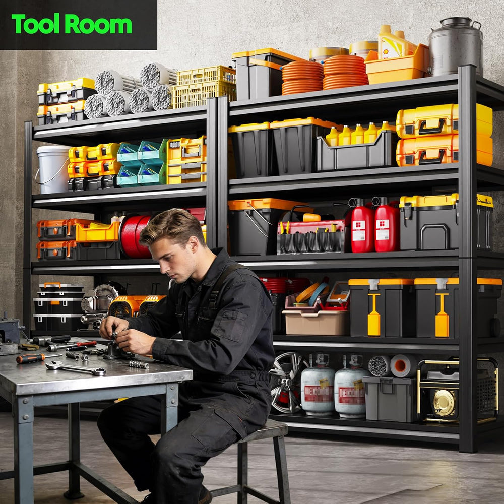Metal Storage Shelves 5-Tier Garage Shelving Unit, 20" Dx46 Wx71.2 H She...