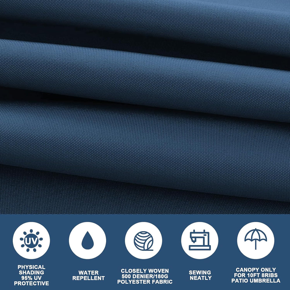 10ft Patio Umbrella Replacement Canopy for 8 ribs, Fits Hanging Offset Cantil...
