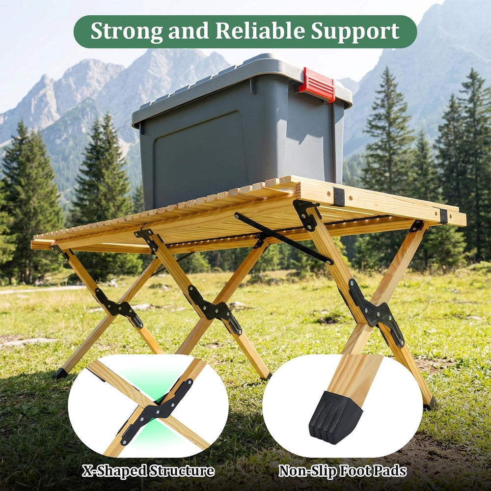 COSTWAY Folding Picnic Table, Portable 4ft Roll Up Camping Table