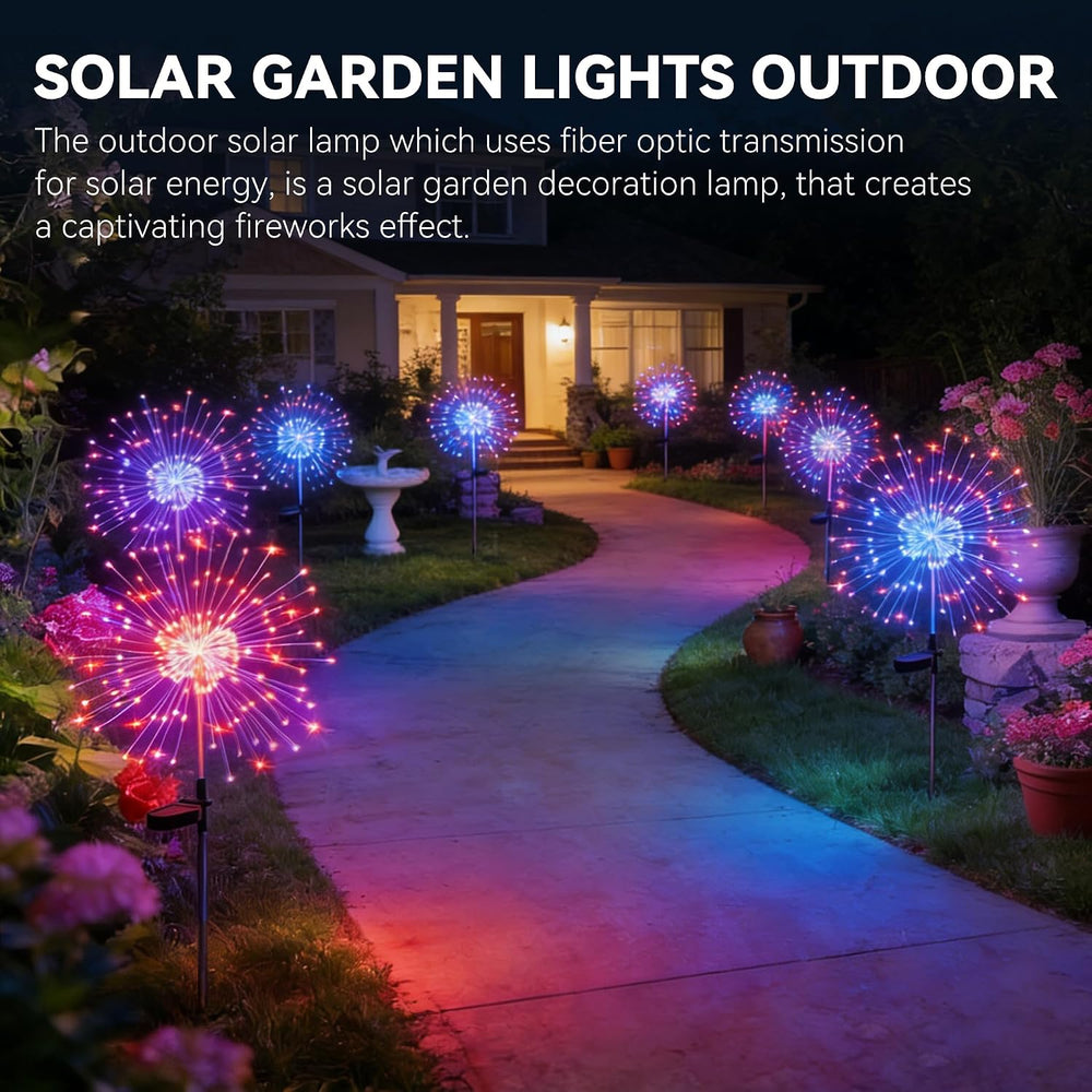 HPUFKOT Solar Garden Lights Outdoor,Waterproof Garden, 2PC 200 LED Twinkling ...