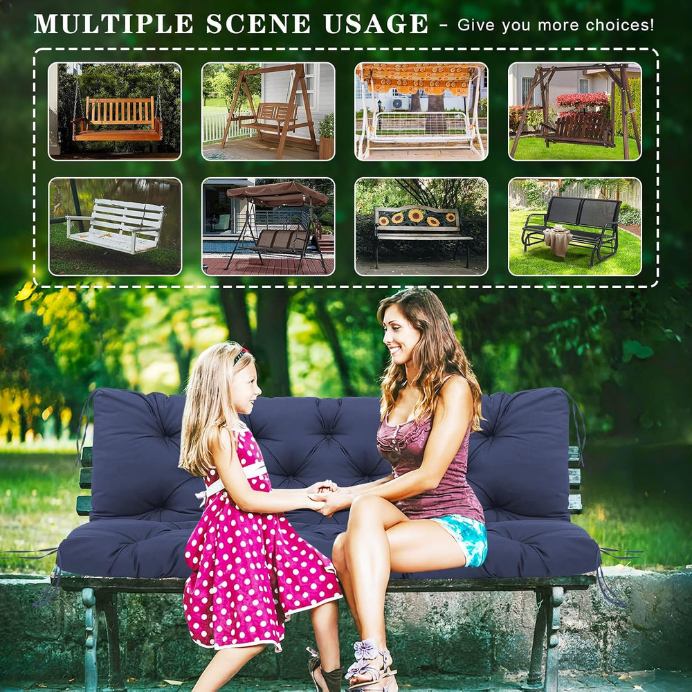 Porch Swing Cushions Outdoor, 5 Inch Thick Waterproof 2-3 Seater Replacement ...