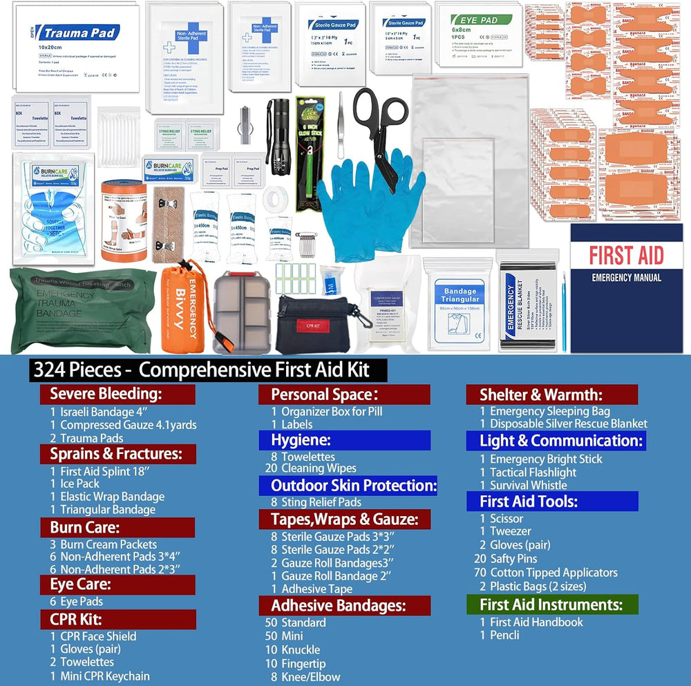 Besst Survivor Comprehensive First Aid Kits- Advanced Trauma Kits with Labele...