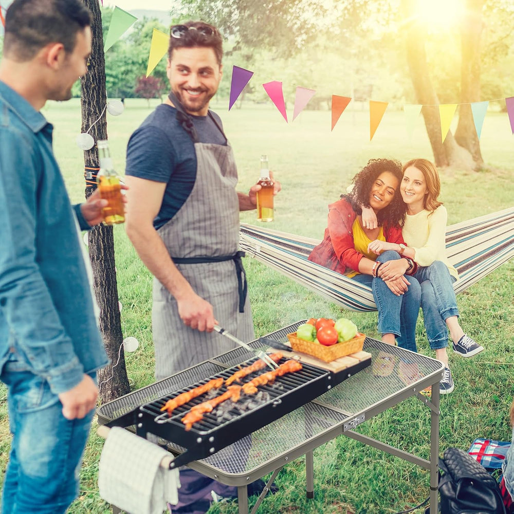 VINGLI Outdoor Grill Table, Folding Camping Table, 3 ft Portable Picnic Table...
