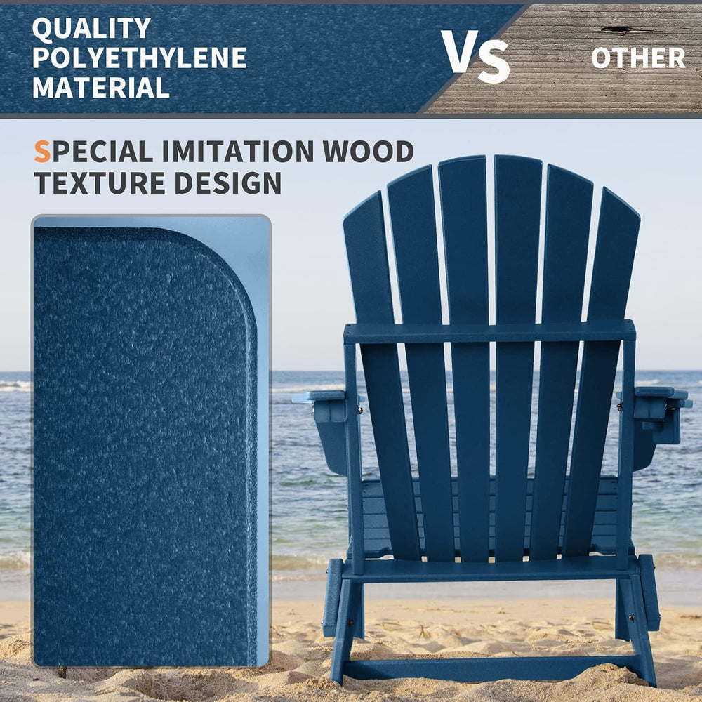 FUNBERRY Oversized Folding Adirondack Chair Set of 2, Fire Pit Chair 400LBS
