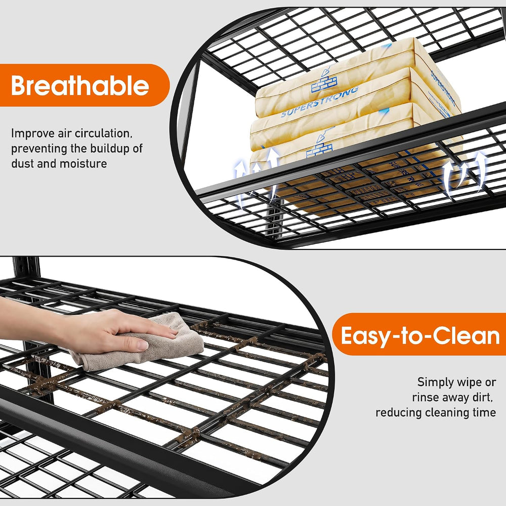 REIBII 40" W Garage Shelving with Double-Layer Frame for Homeowners and DIY