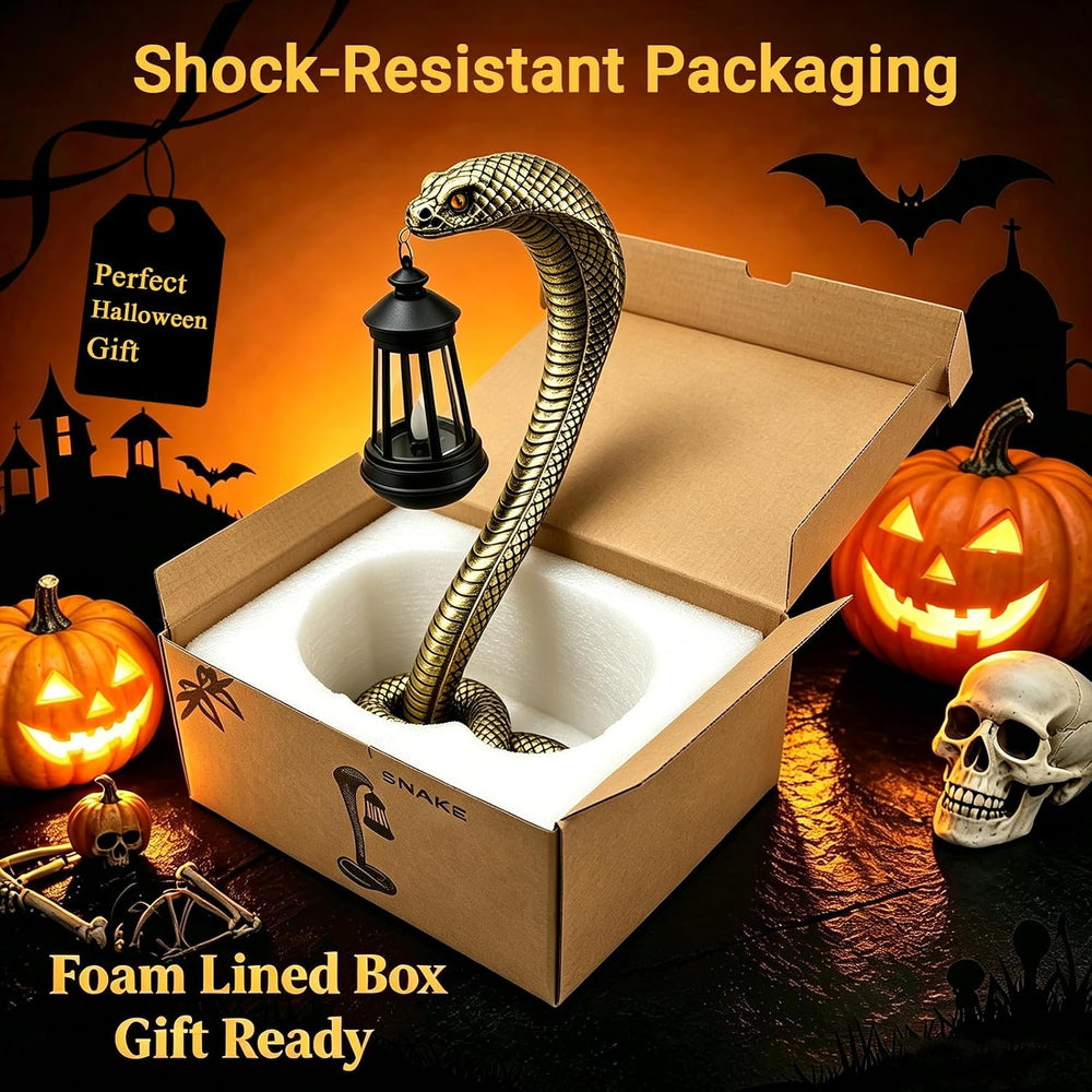 Halloween Decor Solar Snake Garden Statue,19.89'' Snake for Yard Lawn...