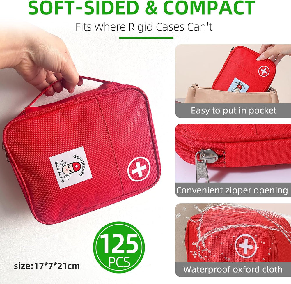First Aid Kit for Car,Travel,Home- Includes Zip Stitch Wound Closure Strips (...