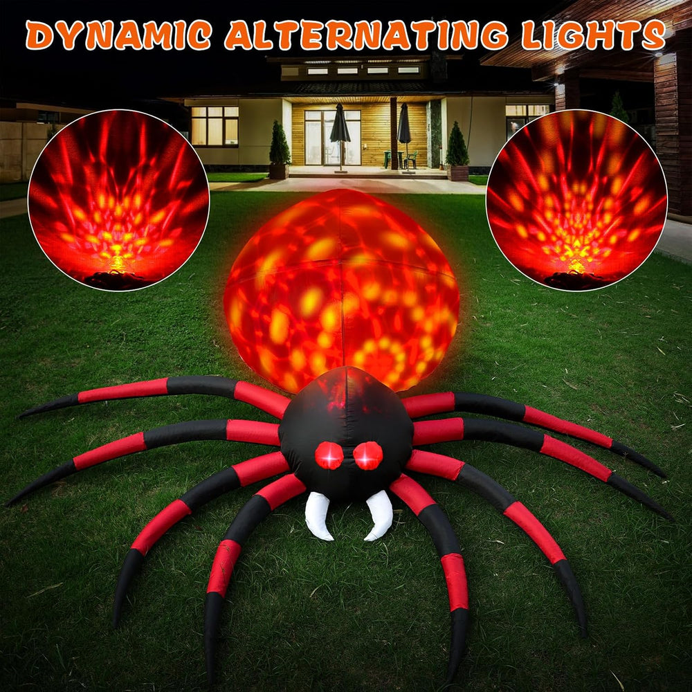 6 FT Halloween Inflatable Spider Outdoor Decoration with Animated LED Light