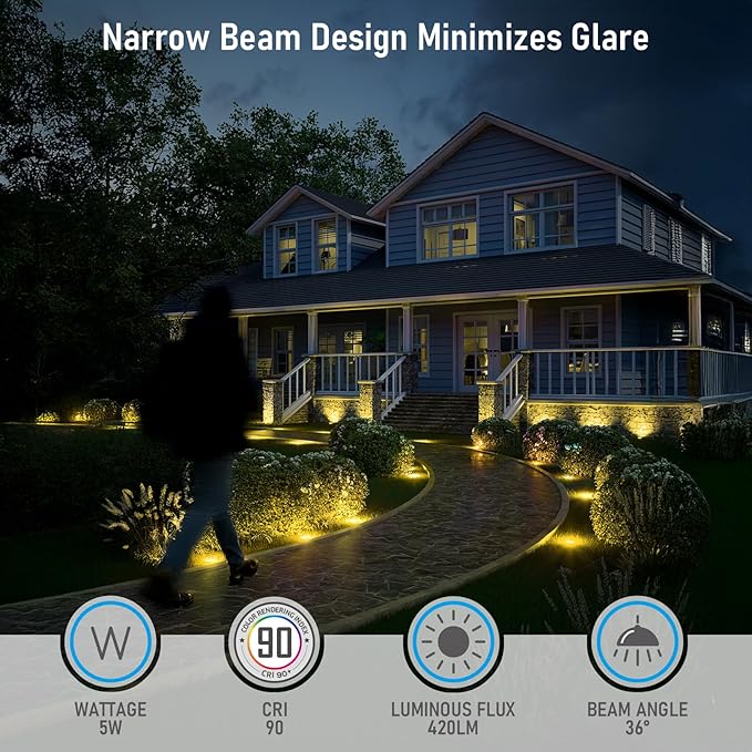 LEONLITE Dia. 4 Inch 5CCT Well Lights Landscape LED In Ground, 5 Color Temper...