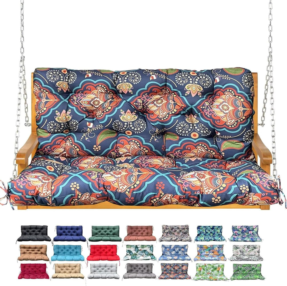 Porch Swing Cushion with Backrest,Waterproof Bench Cushion for Outdoor Furnit...