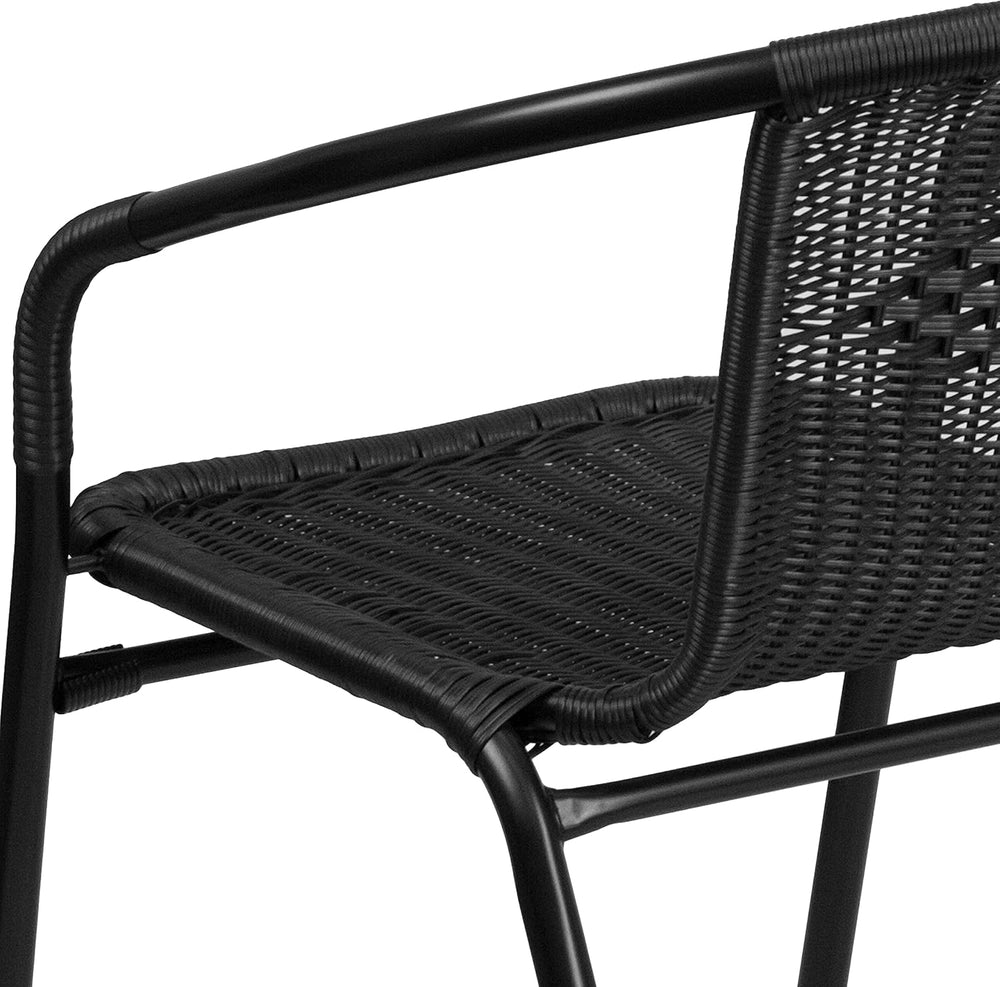 Flash Furniture Lila Modern Rattan Indoor/Outdoor Stackable Dining Chairs, St...