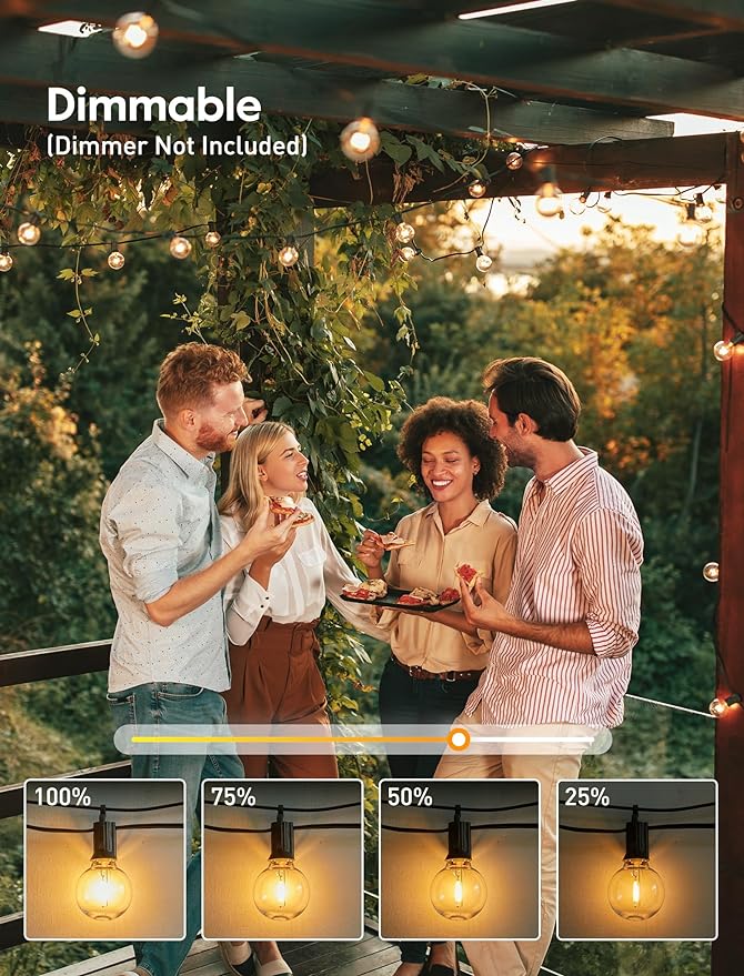 Brightown Outdoor String Lights 69 Feet G40 Globe Patio Lights with 32 Edison...