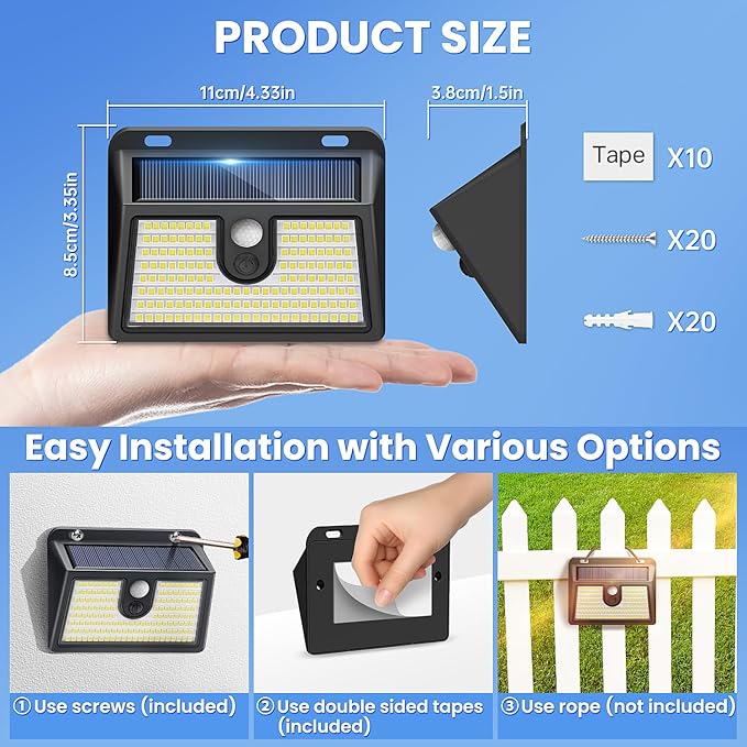 [10 Packs] Solar Motion Sensor Outdoor Lights, Super Bright Solar Lights Outd...