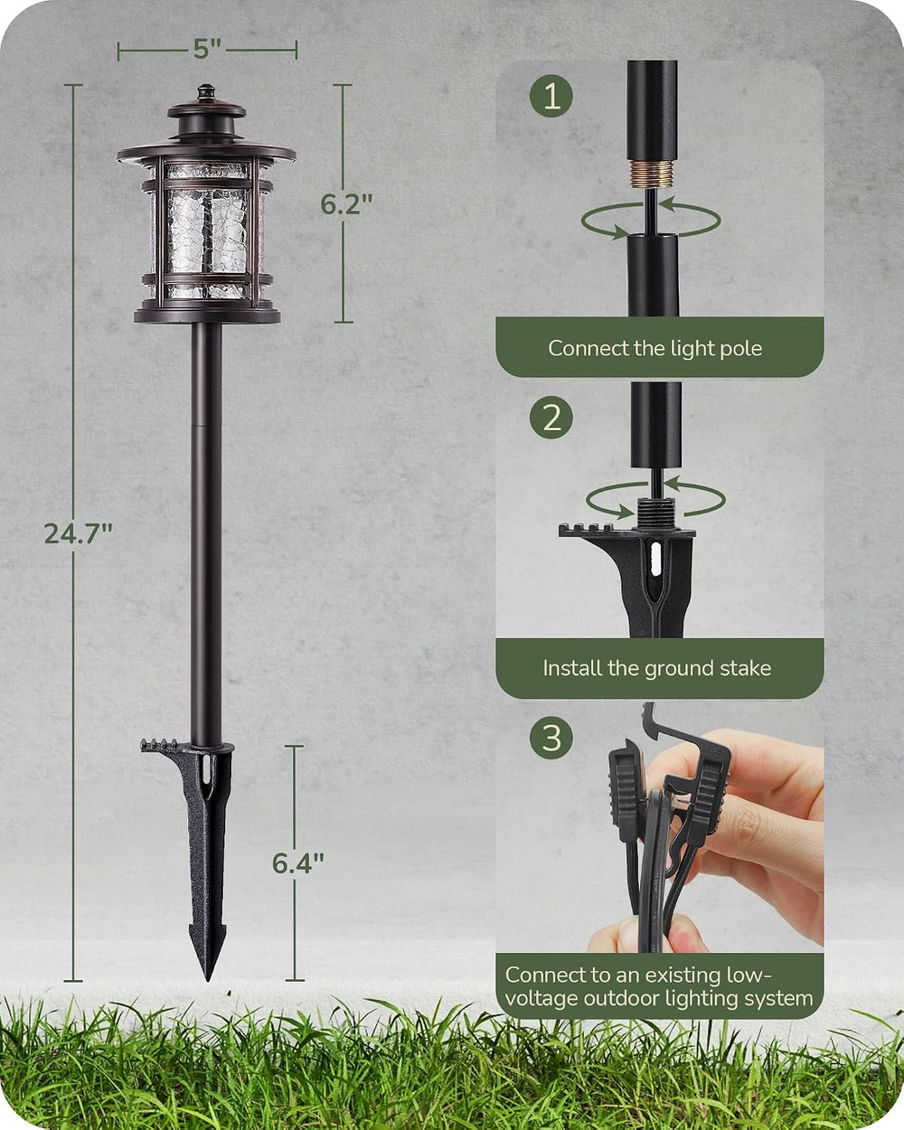 EDISHINE Low Voltage Pathway Lights Waterproof Landscape Path Lights 6 Pack |...