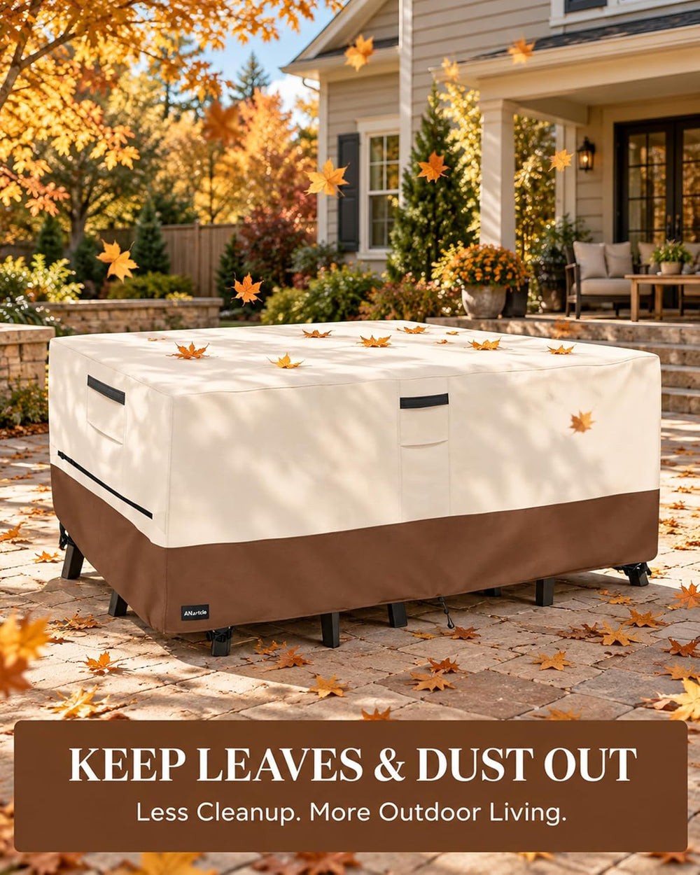 Outdoor Furniture Covers Waterproof, 111L x 74W x 28 inches, Beige