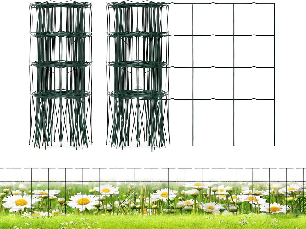 2 Pack Green Garden Border Edging Folding Fence Roll 14 inches by 20 feet Scr...