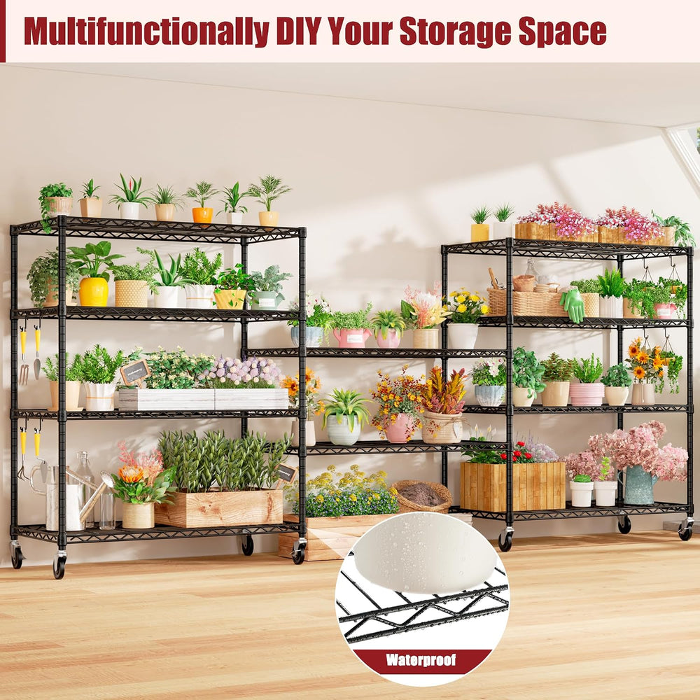 PrimeZone 48"W x 24"D x 81" Heavy Duty Wire Metal Shelving Uni...