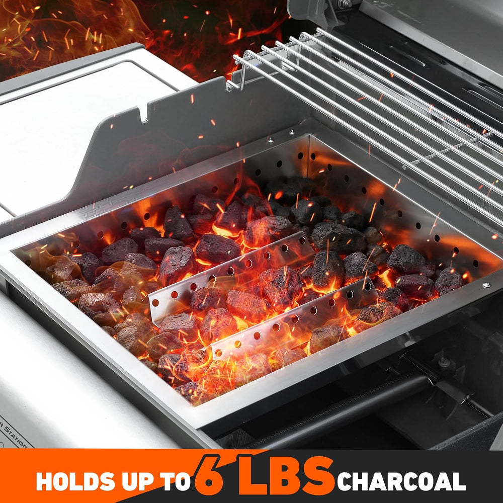 onlyfire Adjustable Charcoal Tray Stainless Steel Charcoal Ash Pan | Fits for...