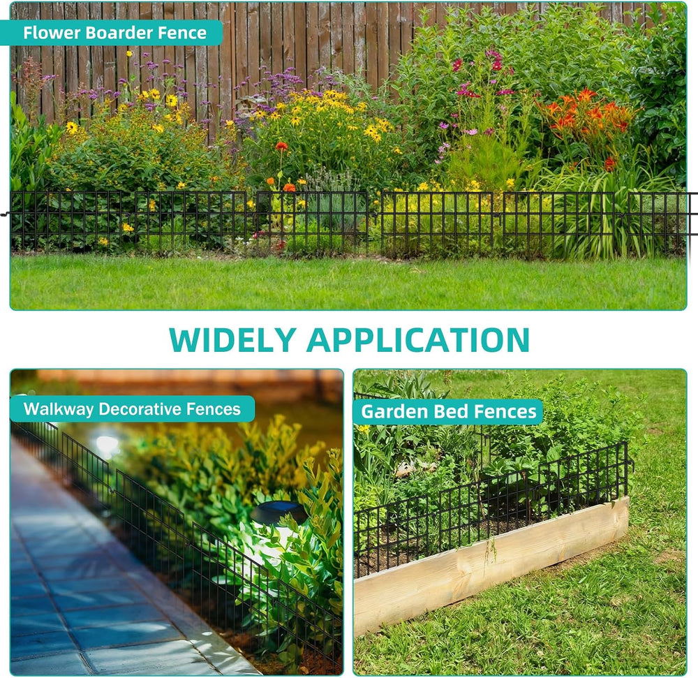 30 Panels Animal Barrier Fence, No Dig Fences, 13in(H) X 42.5ft(L) Garden Fen...