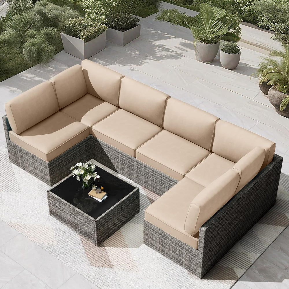 Patio Cushions for Outdoor Furniture,Water-Resistant Outdoor Cushions for 6 S...