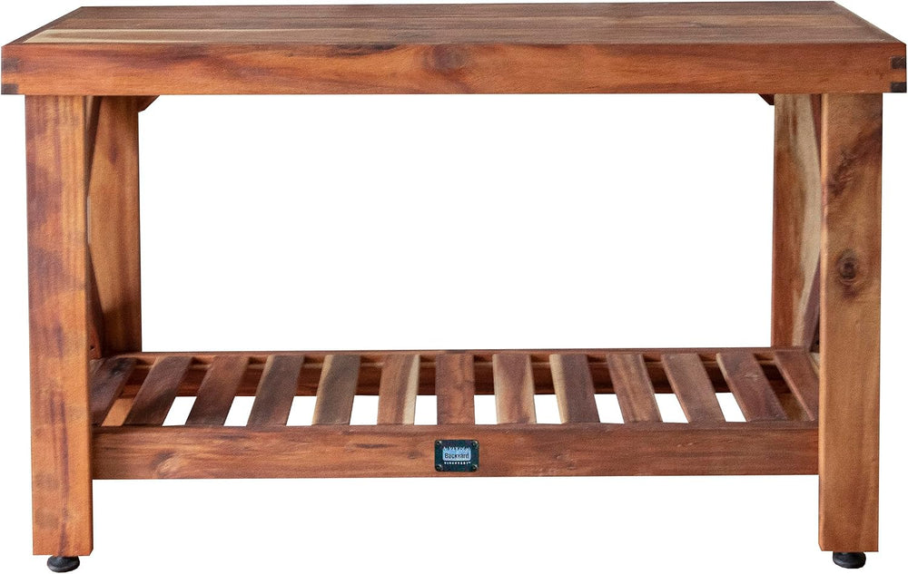 Backyard Discovery 48" Acacia Wood Farmhouse Narrow Console Table with L...