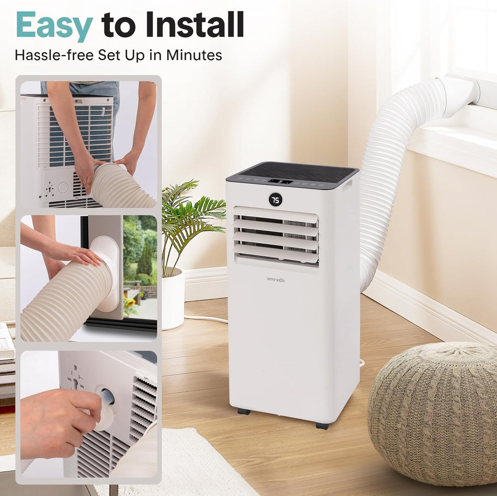 SereneLife Portable Air Conditioner, 8,000 BTU Small AC Unit with Dehumidifie...