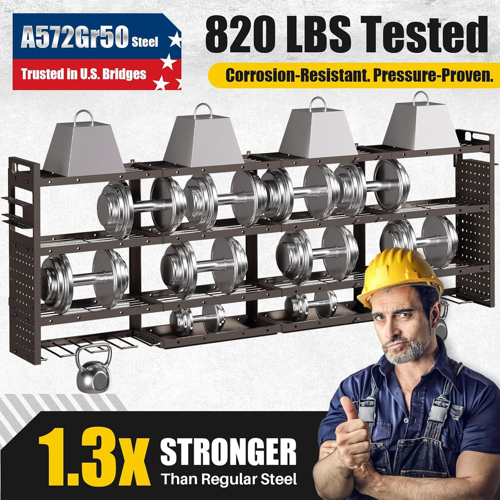 XLarge 64''W Power Tool Organizer Wall Mount, 4-Tier