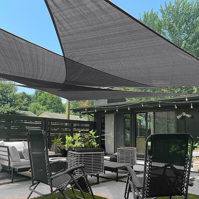 LOVE STORY 16' x 16' x 16' Triangle Dark Grey Sun Shade Sail Cano...