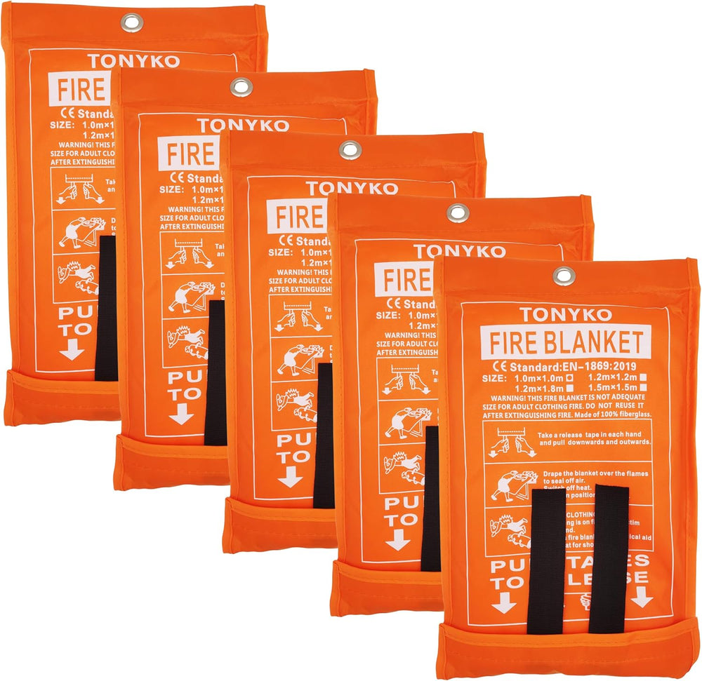 TONYKO Emergency Fire Blanket for Home and Kitchen - Orange - Fire Suppressio...
