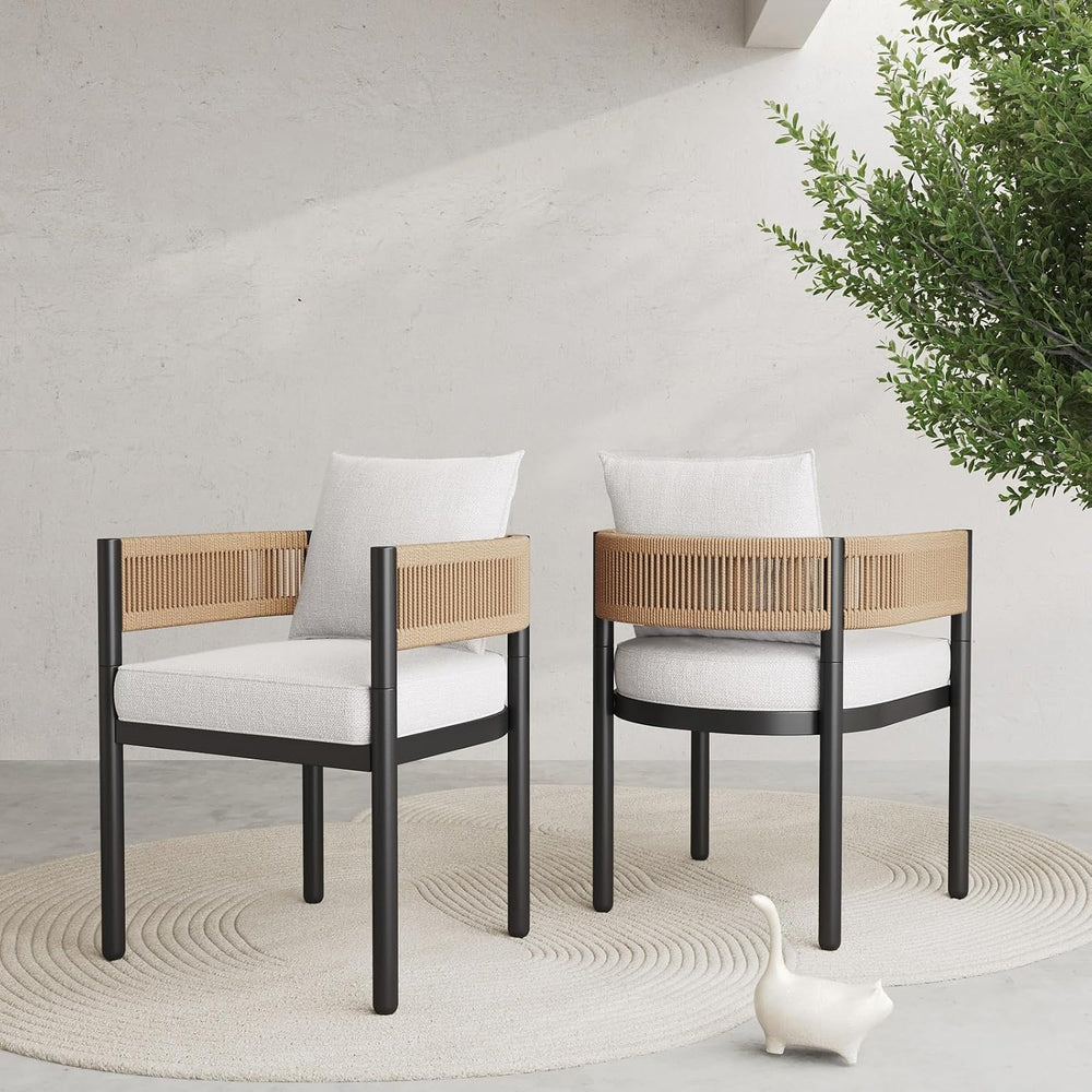 Grand patio Outdoor Dining Chair Set of 2, 2 Pieces Patio Dining Chairs, Meta...