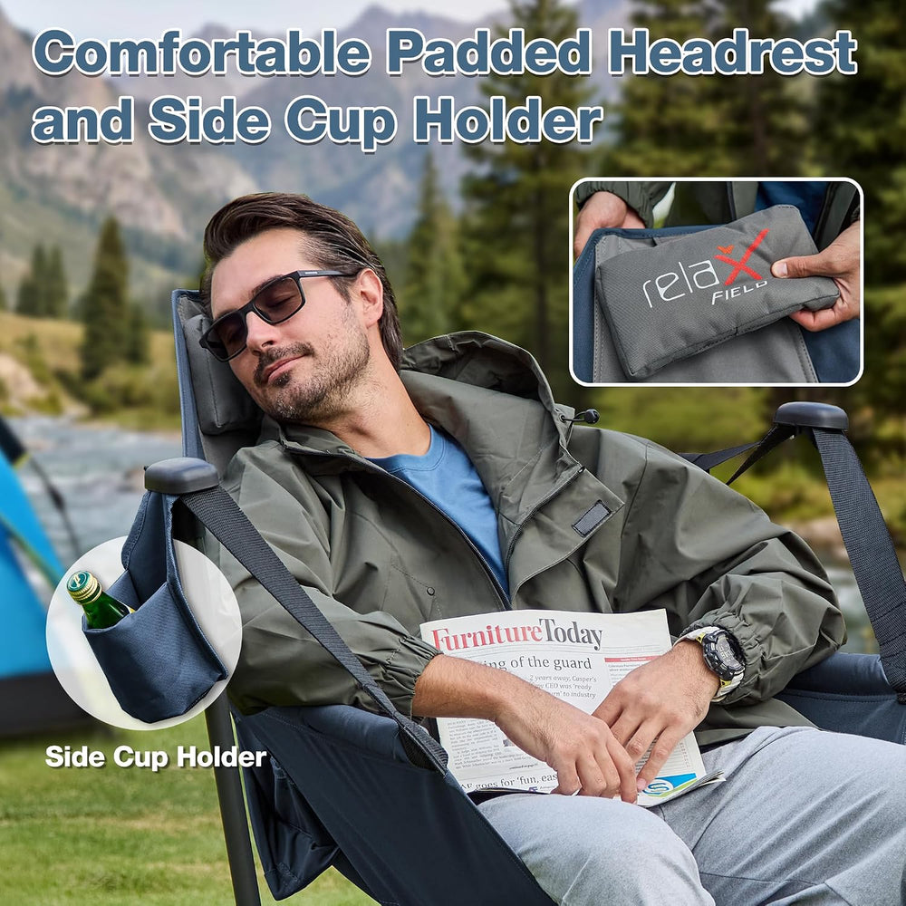 Hammock Camping Chair, Oversized Swinging Chair, 350LBS,Navy