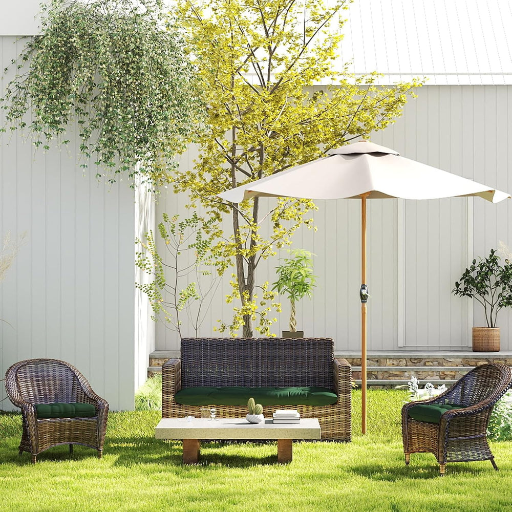 Outdoor Wicker Chair Cushions 3 Pieces, Dark Green