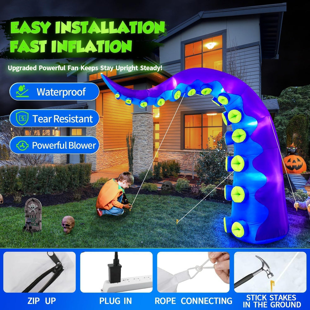 1PCS 14.3FT Giant Halloween Inflatables Octopus Tentacles, Huge Halloween Dec...