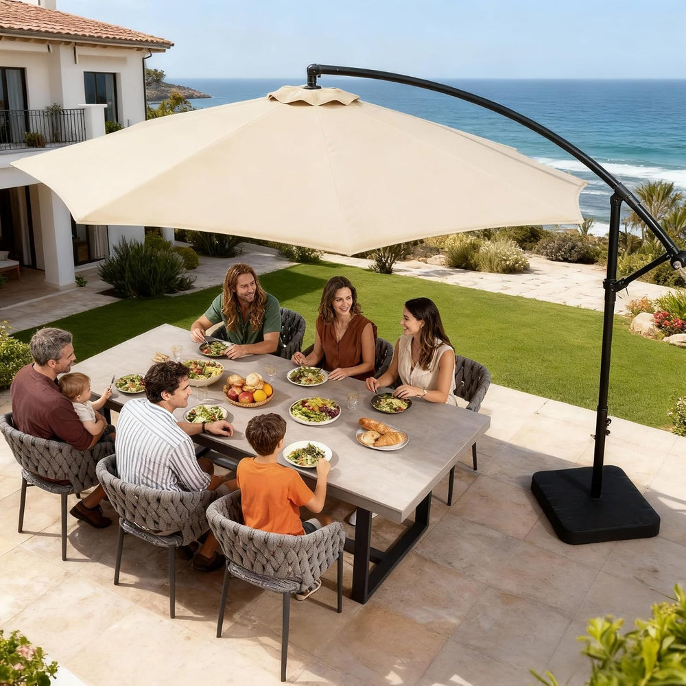 10FT Cantilever Offset Outdoor Patio Umbrella with Base Included