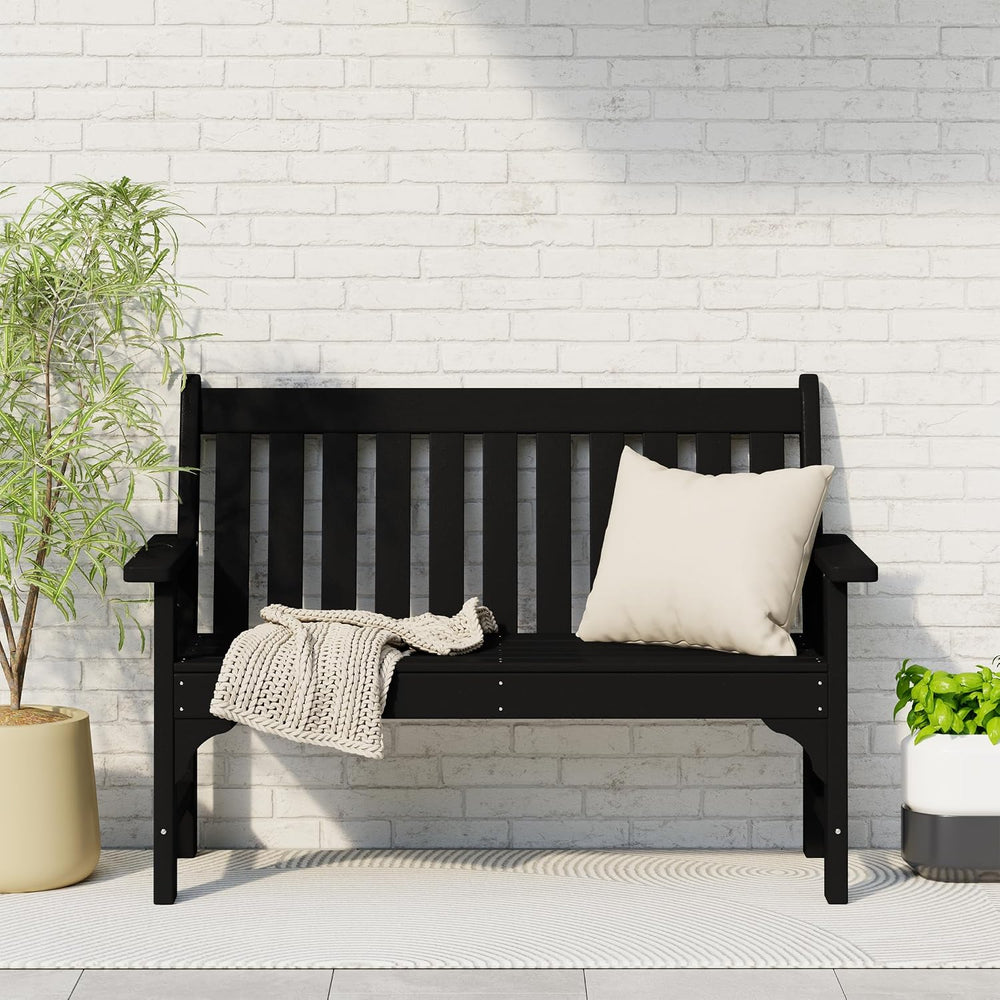 Garden Bench, Farmhouse Park Front Porch for Entryway Bench Outdoor Seating L...