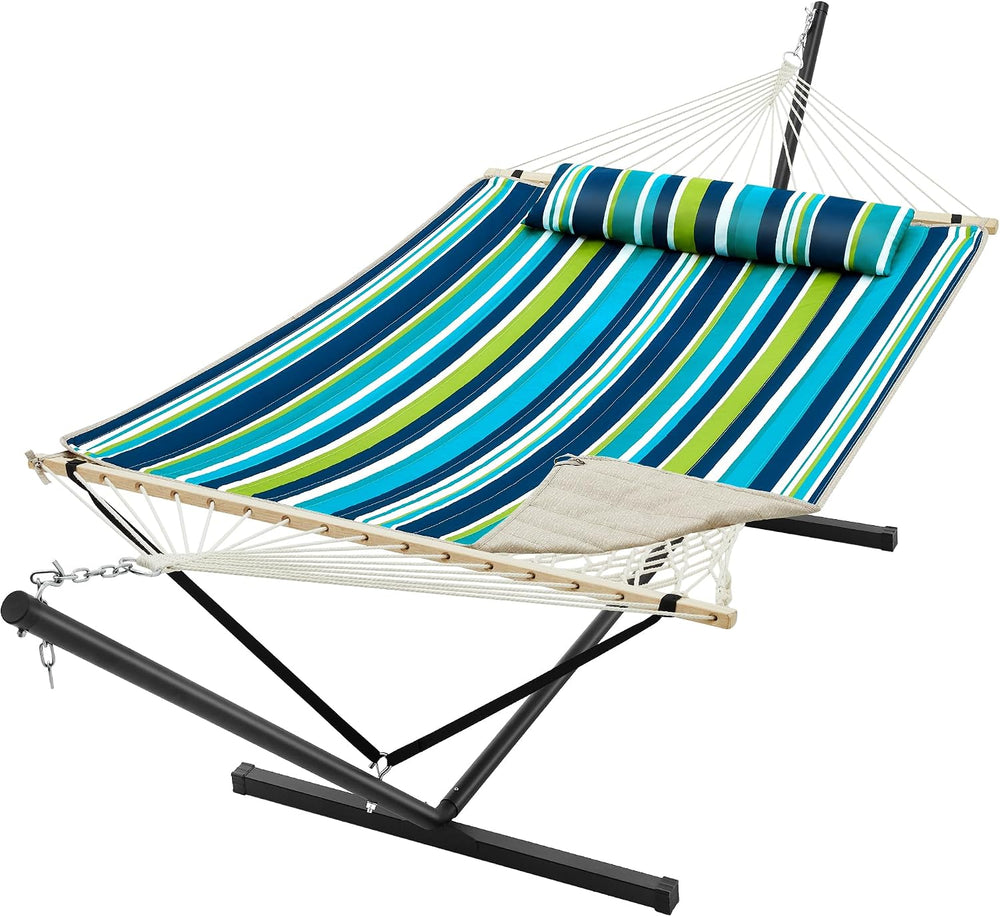 SUPERJARE 12ft Double Hammock with Stand, Rope Hammock for 2 Person, Detachab...
