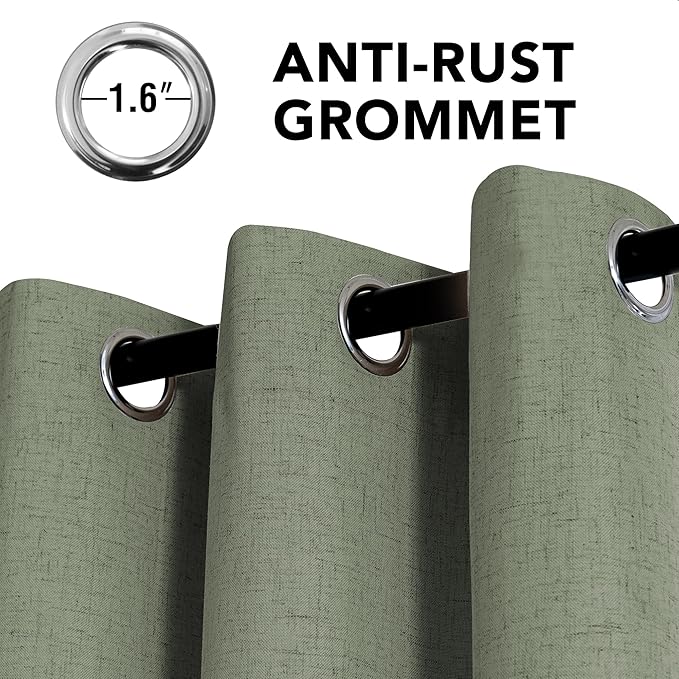 H.VERSAILTEX Linen Curtains 100% Blackout Curtains for Bedroom 108 inch Long ...