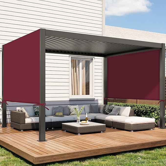 17x6.8 Ft Universal Pergola Replacement Canopy, Outdoor Canopy Shade Cover(Co...