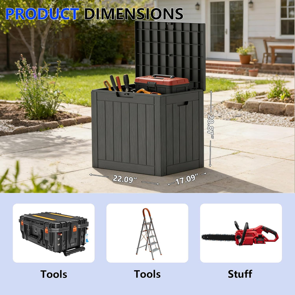 35 Gallon Resin Deck Box All Weather Outdoor Storage Box for Patio Furniture,...