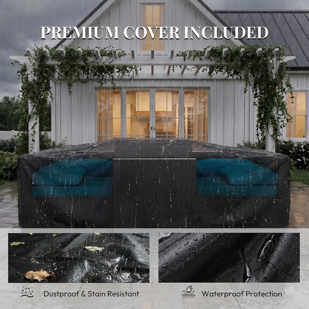 WWR Patio Furniture Set 7 Piece - All-Weather - Wicker Rattan Patio Outdoor C...