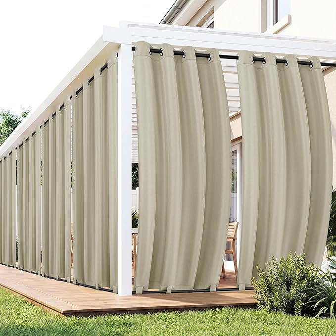 Gazebo Curtains Outdoor Waterproof 6 Panels - Windproof, Privacy, Weatherproo...