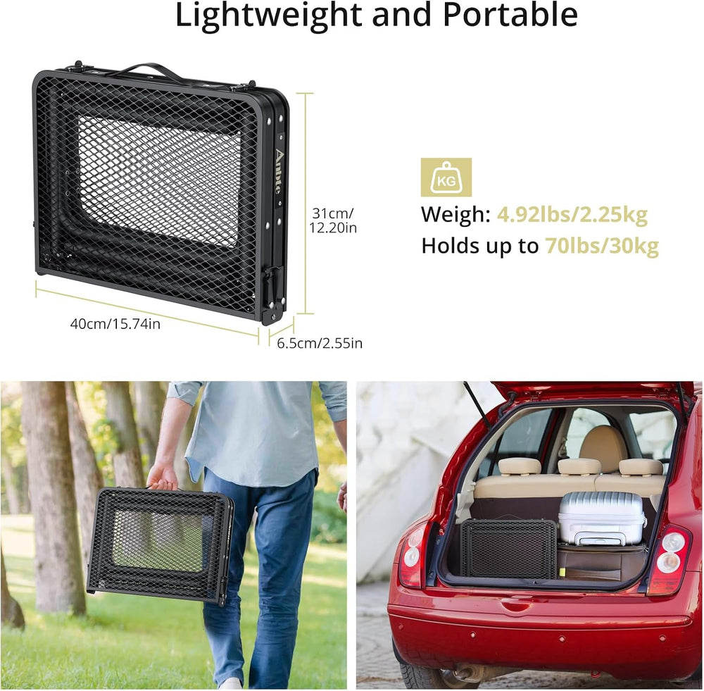 2 ft Folding Grill Table, Aluminum Camping Table 3 Heights Max 27.5"