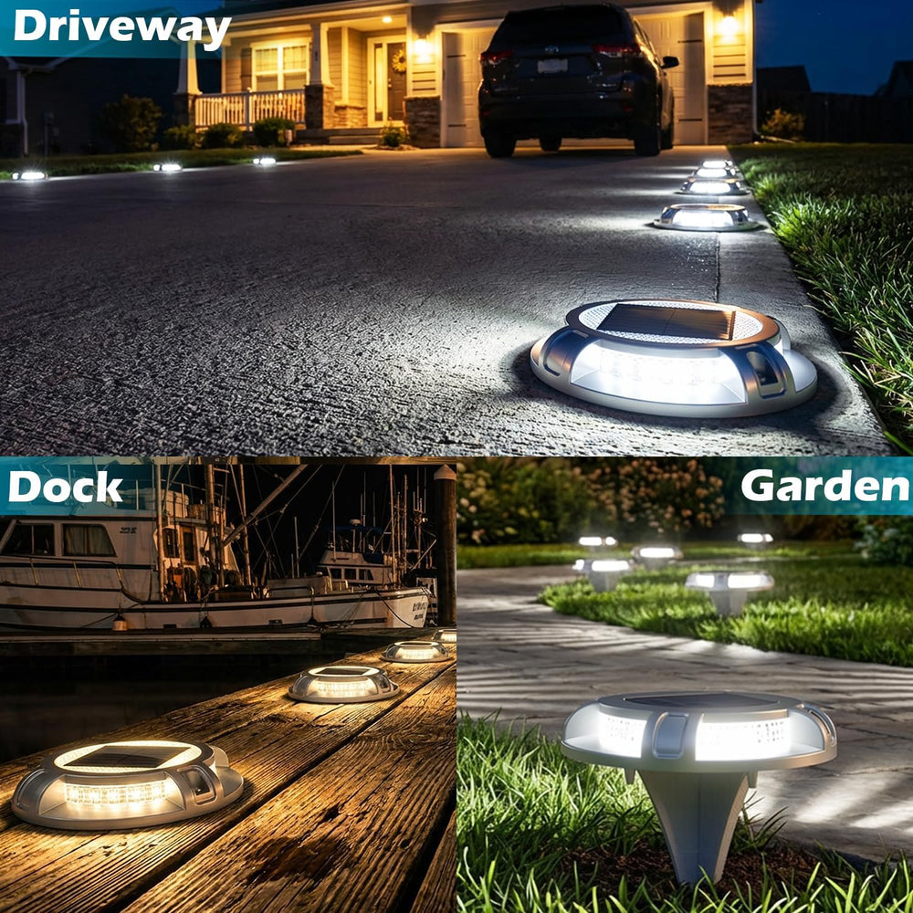 SIEDiNLAR Solar Driveway Lights Outdoor 4 Modes, 40 LEDs 16 Pack White/Warm