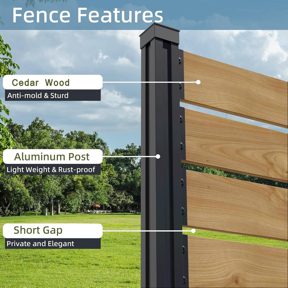 60''H x 78''W Outdoor Cedar Wood Fence Privacy Screen