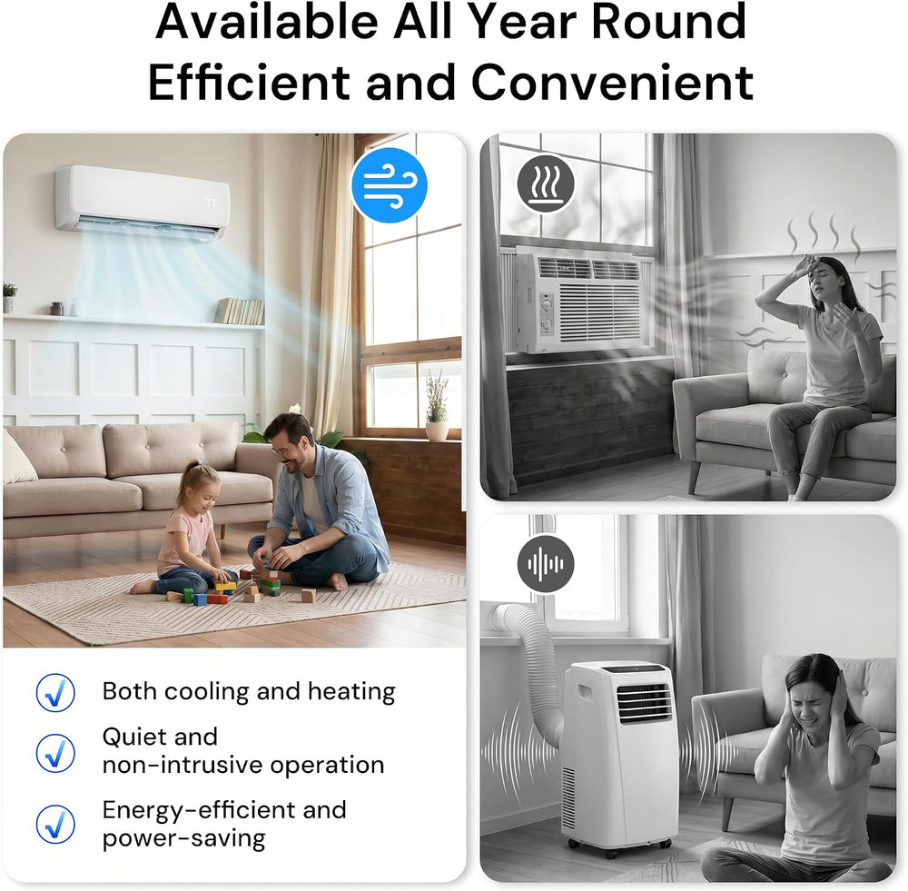 MEPTY 12000BTU Mini Split AC/Heating System, 19 SEER2 Energy Efficient Mini S...