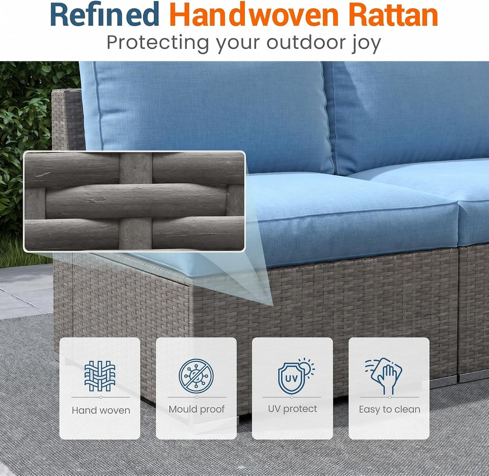Wisteria Lane Patio Furniture Set, 2 Pieces Armless Wicker Outdoor Furniture ...